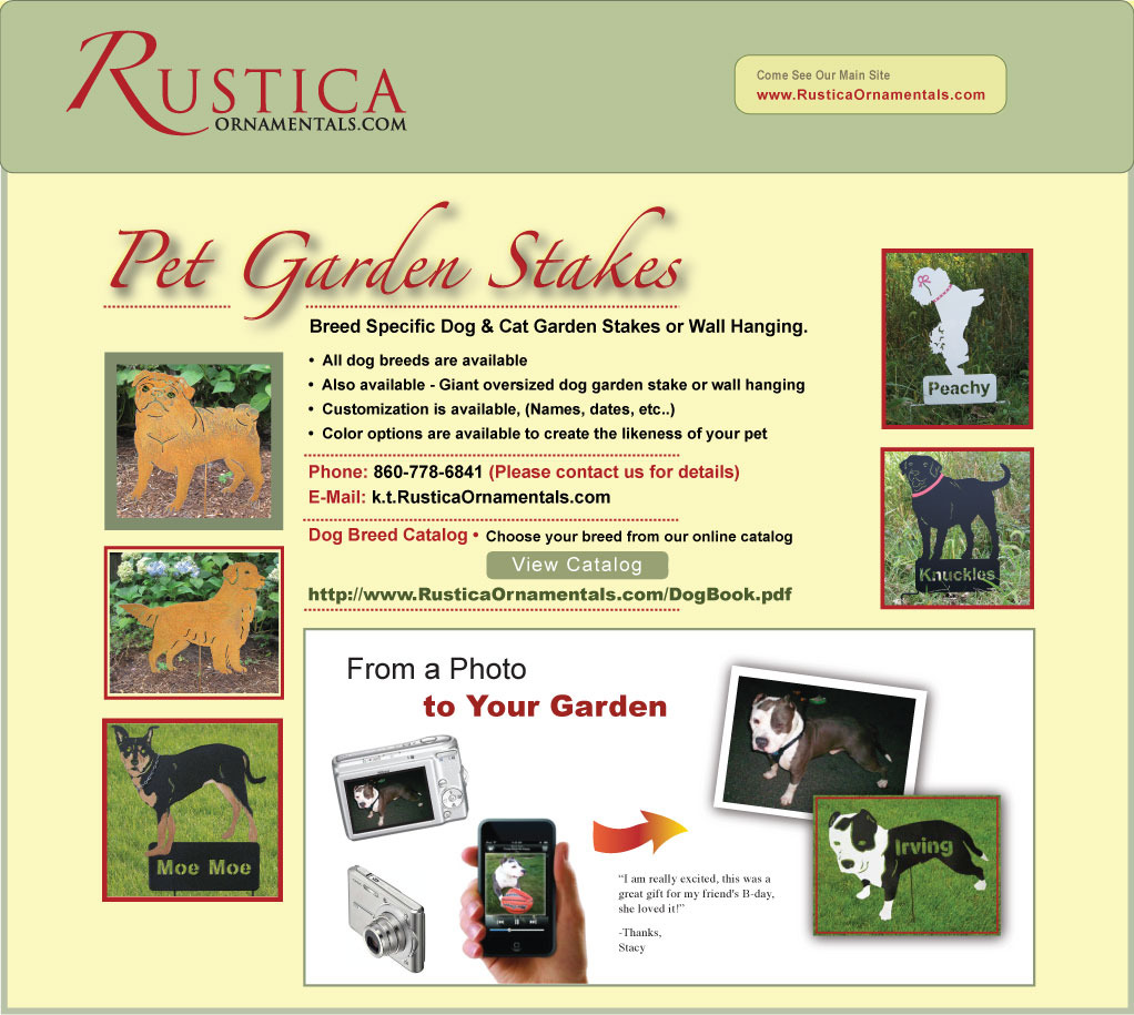 Dog Garden Stakes, Dog Breed Garden Stakes, Metal Dog Cut Out, Silhouettes, Shadows |  RusticaOrnamentals.com
